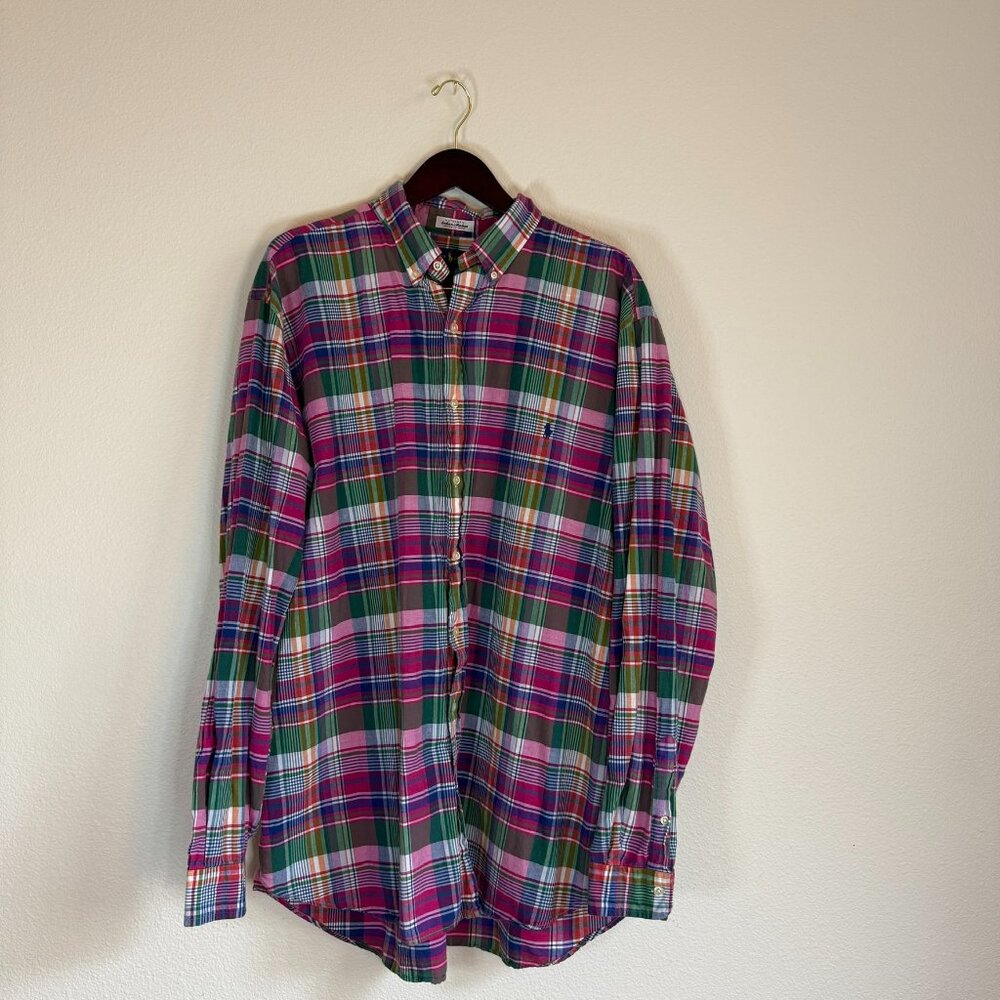 Men's Ralph Lauren Blue Label100% cotton checkered multicolor shirt